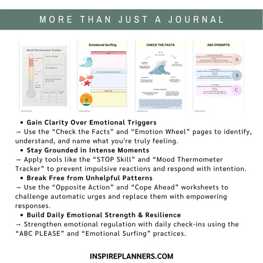 Emotional Regulation Journal: 14 Therapist-Designed Pages to Understand, Process & Steady Your Emotions