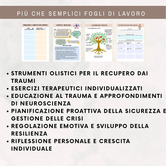 Schede di lavoro sul trauma: strumenti per il recupero e l’empowerment - Italian