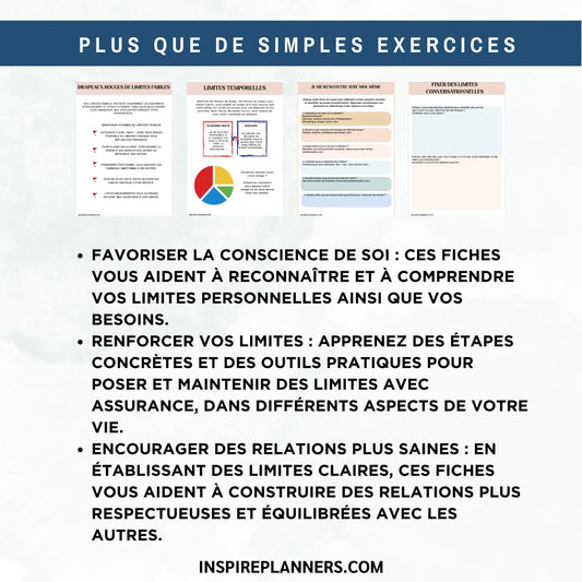 Fiches sur les limites : Un guide pour poser des limites et se protéger - French