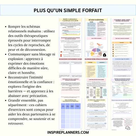 Pack de Fiches de Thérapie de Couple - French