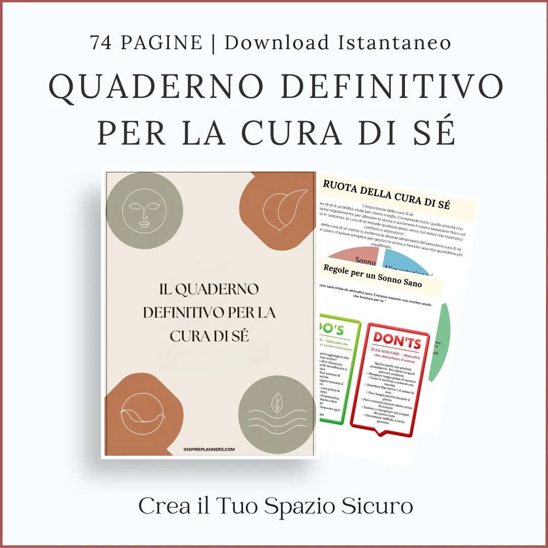 Quaderno Definitivo di Self-Care – 70+ Schede per il Benessere Mentale - Italian