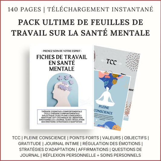 Pack Ultime De Feuilles De Travail Sur LA Sante Mentale