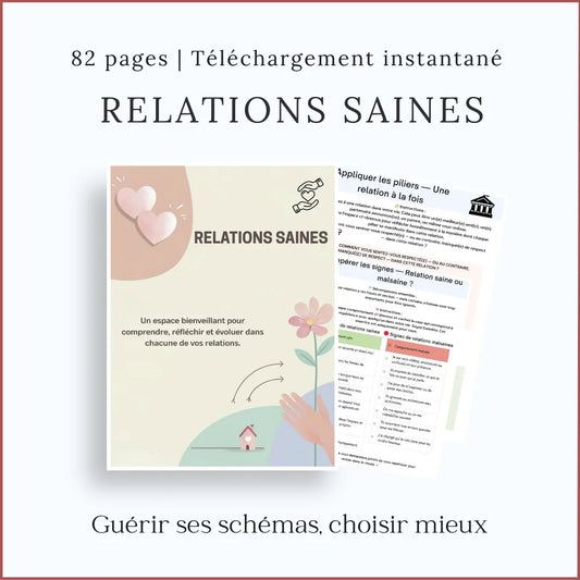 Cahier des Relations Saines – Plus de 80 Fiches Imprimables - French