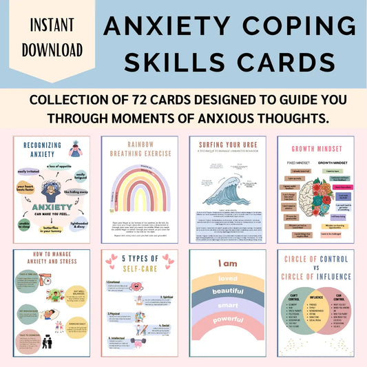 Anxiety coping skills flashcards - English