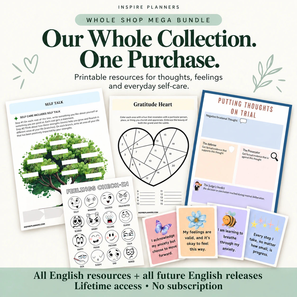 Whole Shop Mega Bundle — Mental Health Printables (English)