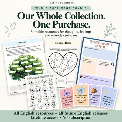 Whole Shop Mega Bundle — Mental Health Printables (English)