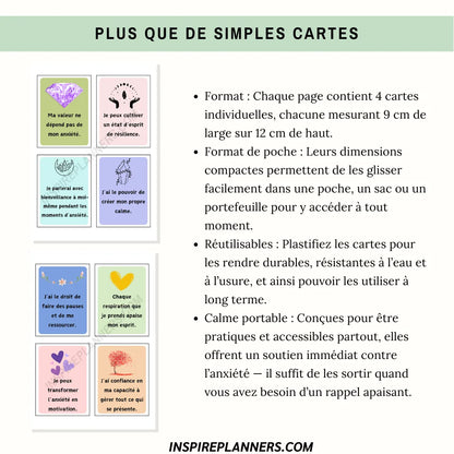Cartes Affirmations Anxiété - French