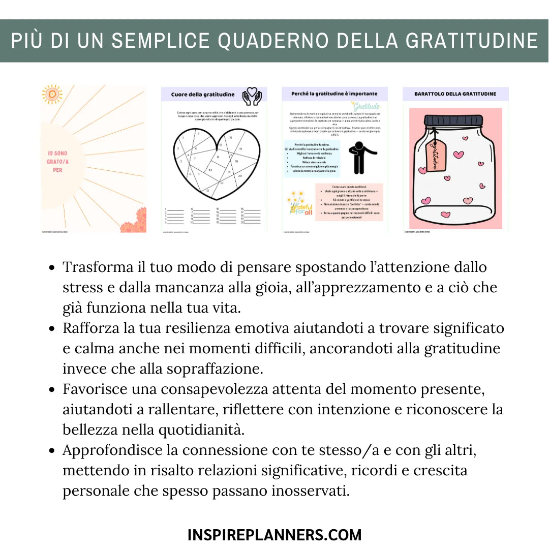 Quaderno del Diario della Gratitudine – Coltiva Positività, Resilienza & Gioia - Italian