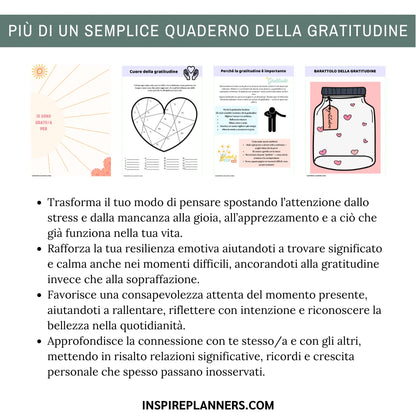Quaderno del Diario della Gratitudine – Coltiva Positività, Resilienza & Gioia - Italian