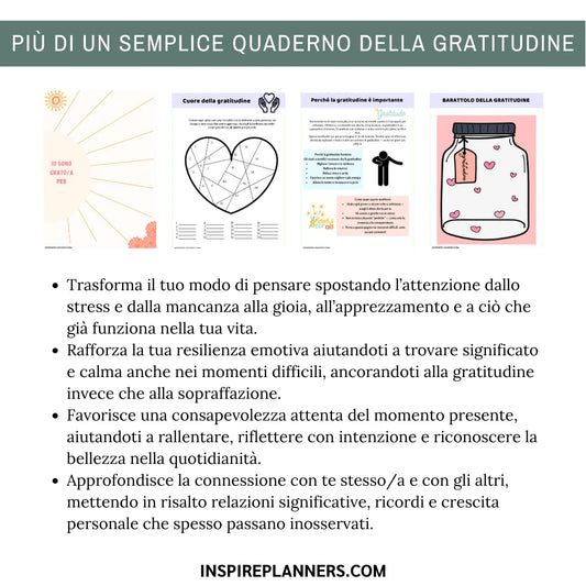Quaderno del Diario della Gratitudine – Coltiva Positività, Resilienza & Gioia - Italian
