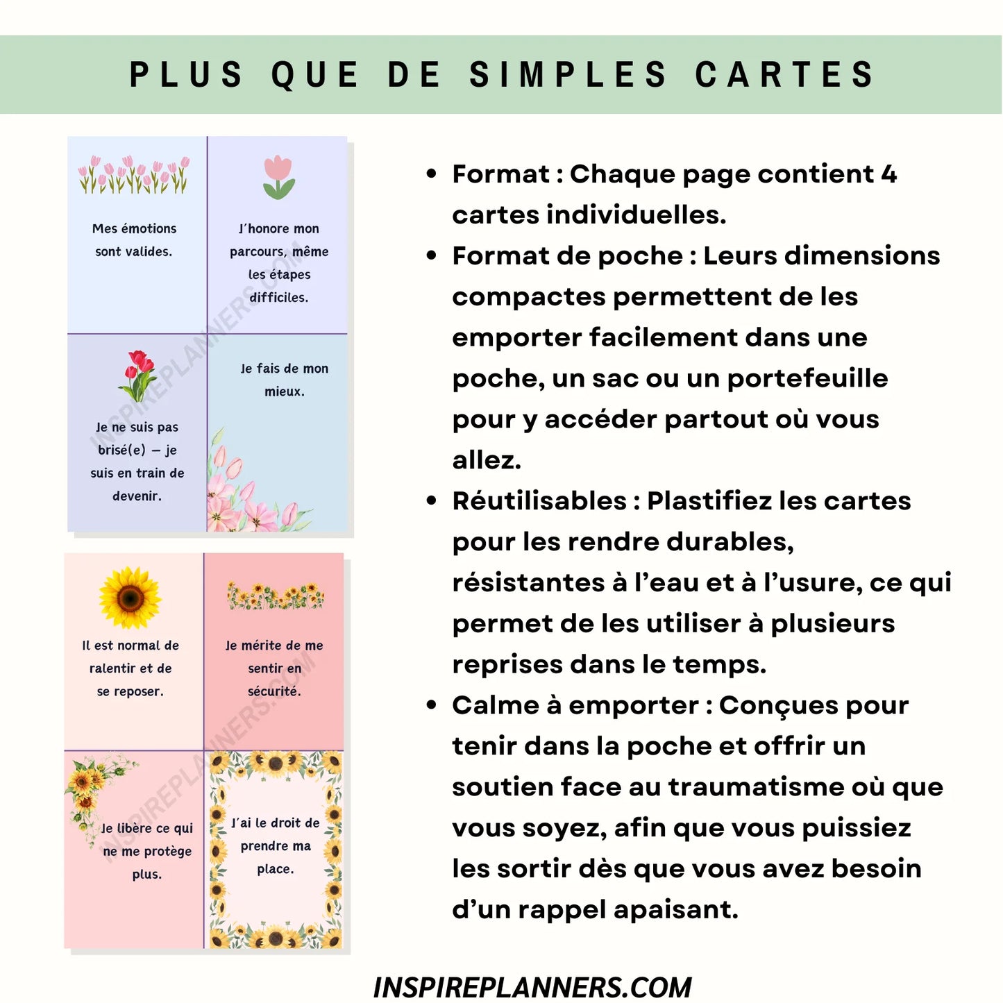 Cartes d’Affirmations pour le Trauma – Soutien à la Guérison & Ressources de Guérison - French