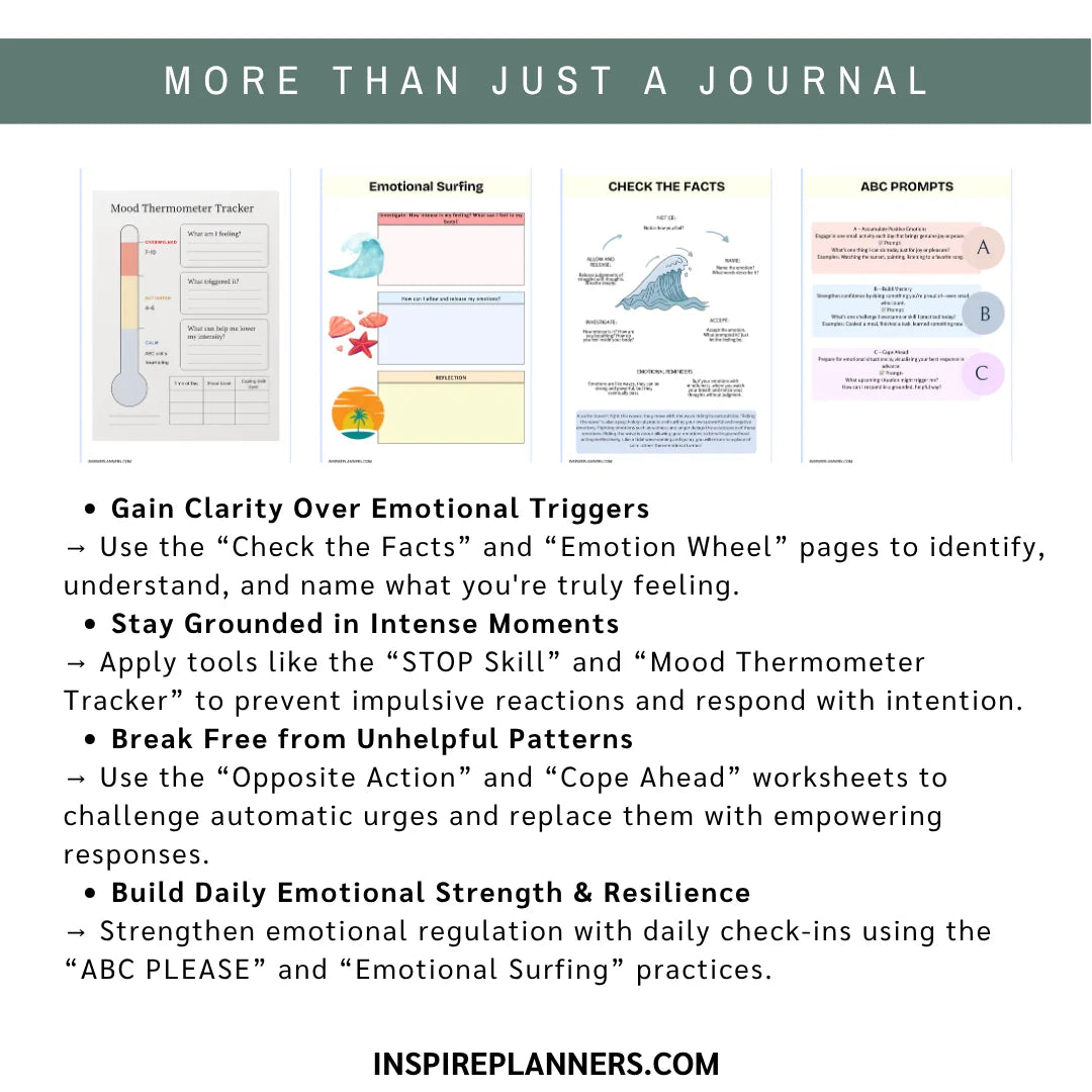 Emotional Regulation Journal: 14 Therapist-Designed Pages to Understand, Process & Steady Your Emotions
