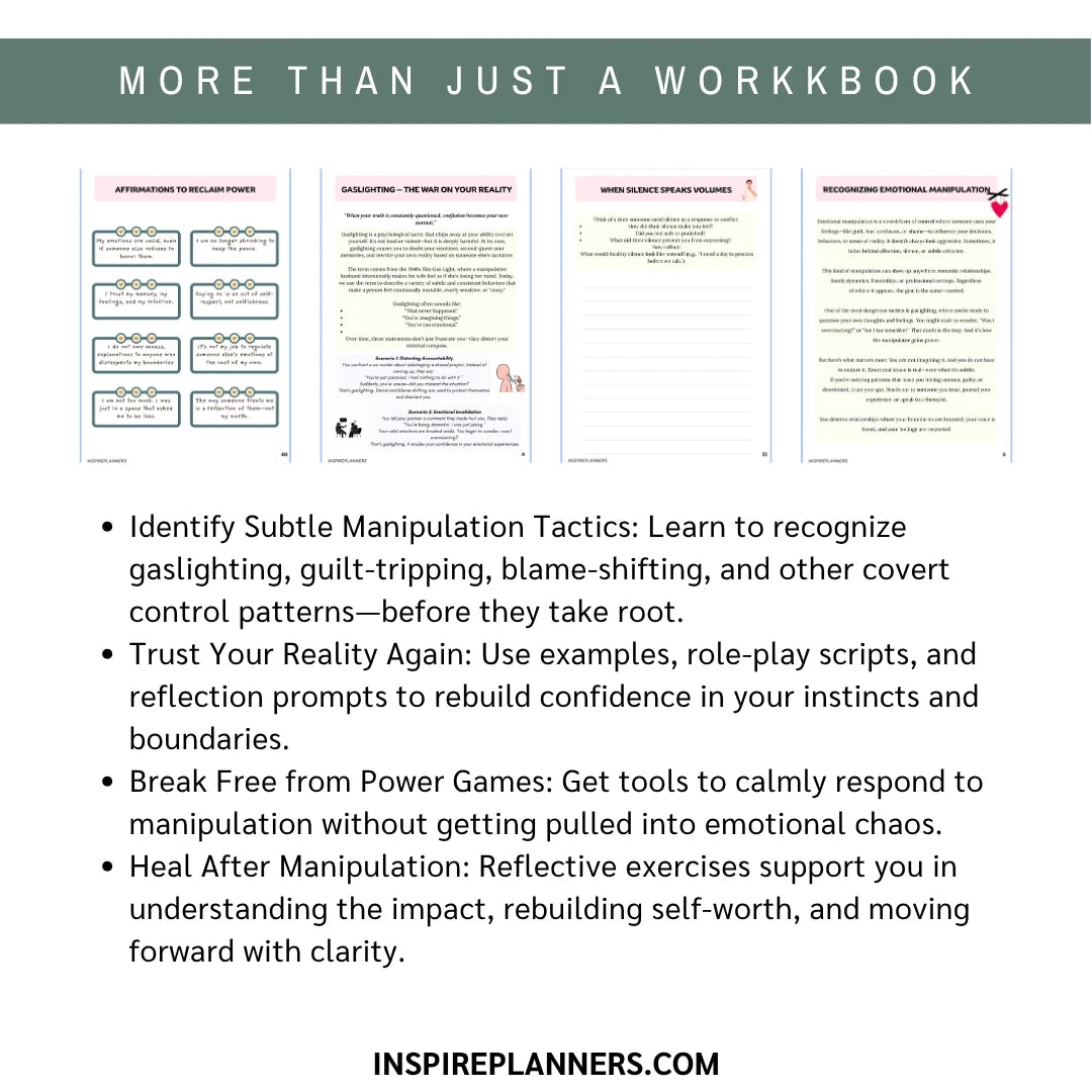 Manipulation Worksheet.pdf Unmasking Emotional Manipulation Workbook – Spot Gaslighting, Reclaim ...