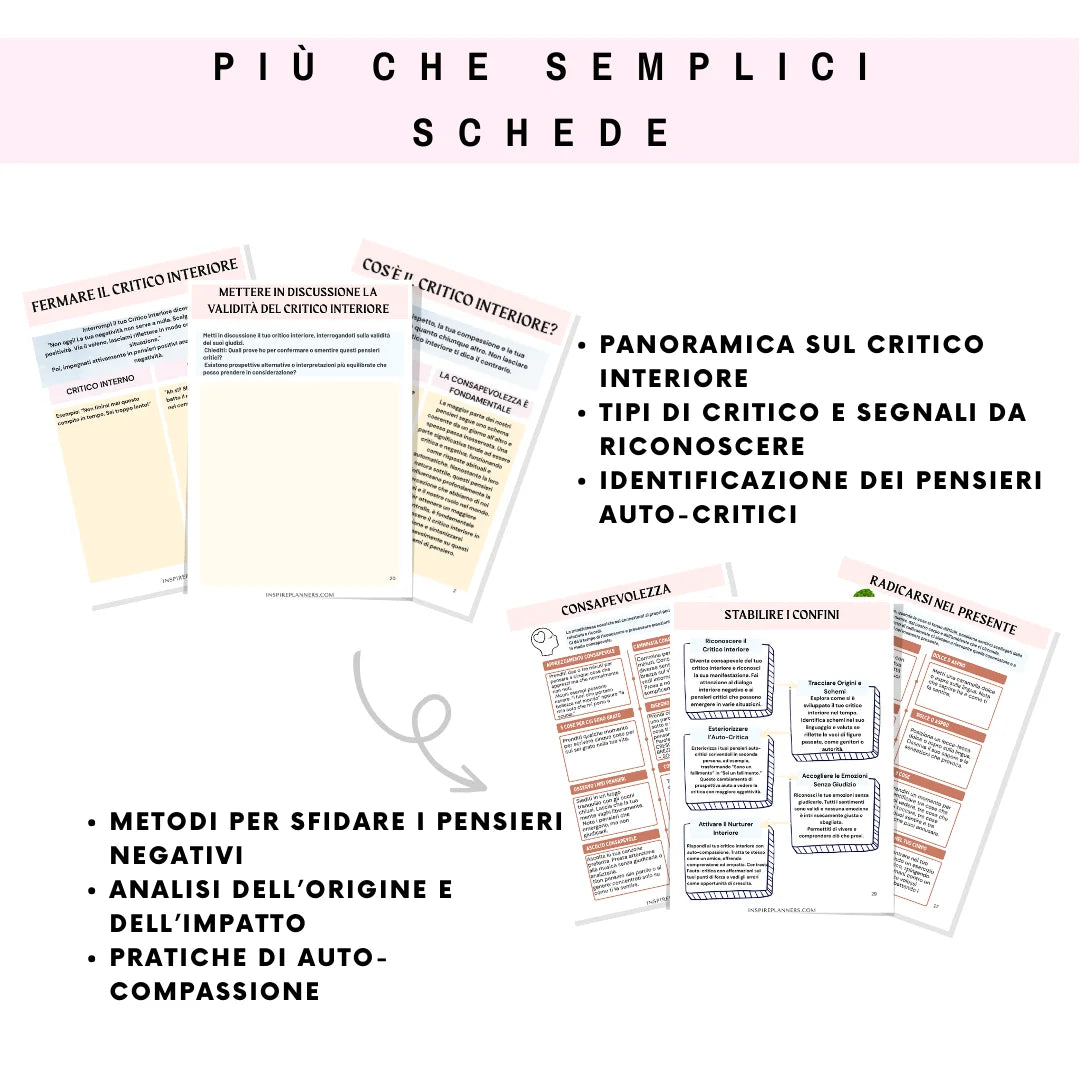 Schede di Lavoro per Domare il Tuo Critico Interiore - Italian