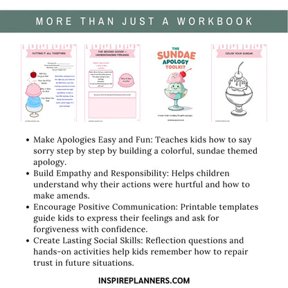 Sundae Apology Kids Workbook