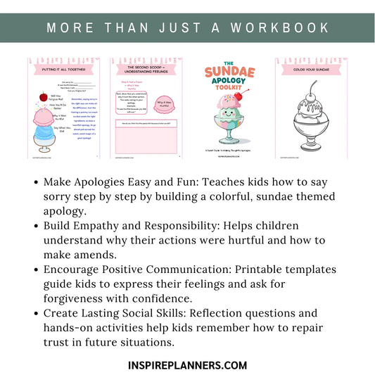 Sundae Apology Kids Workbook