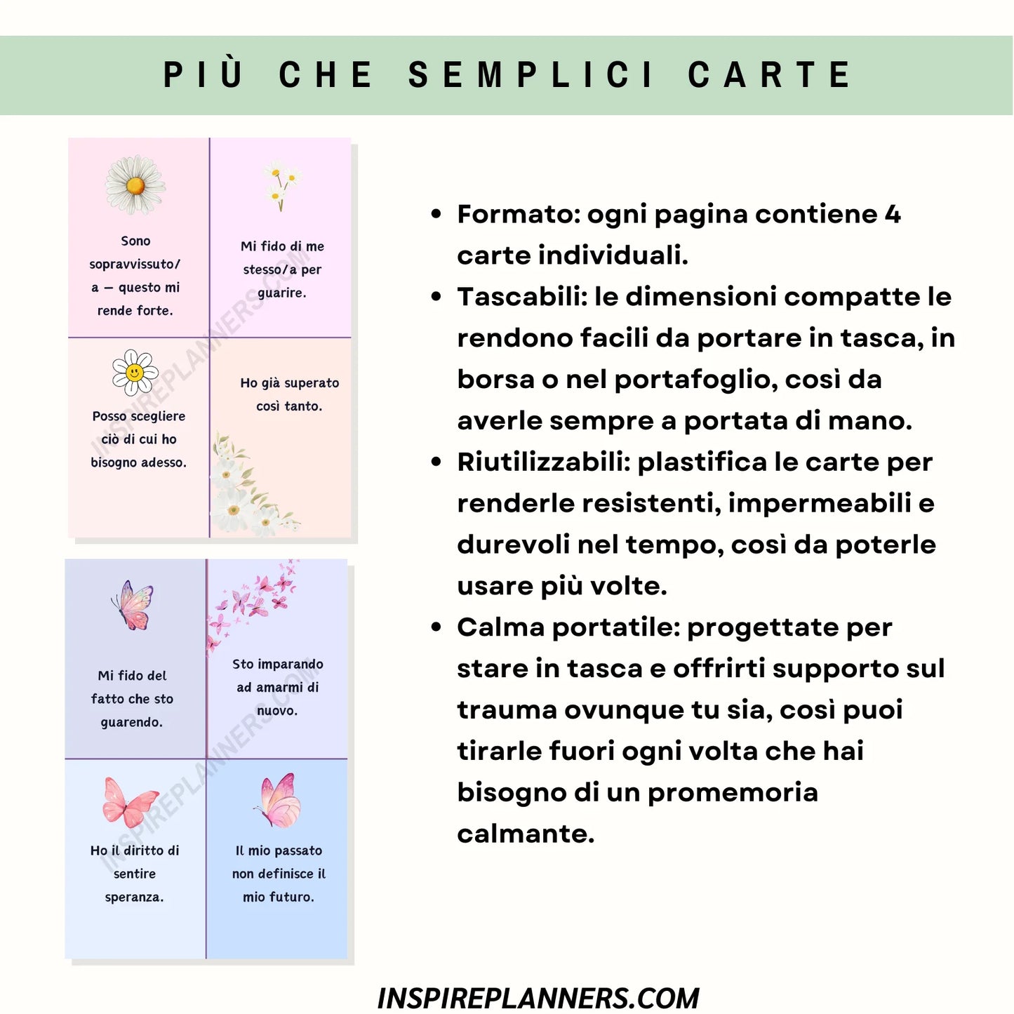 Carte di Affermazioni per il Trauma – Supporto alla Guarigione & Risorse di Recupero - Italian