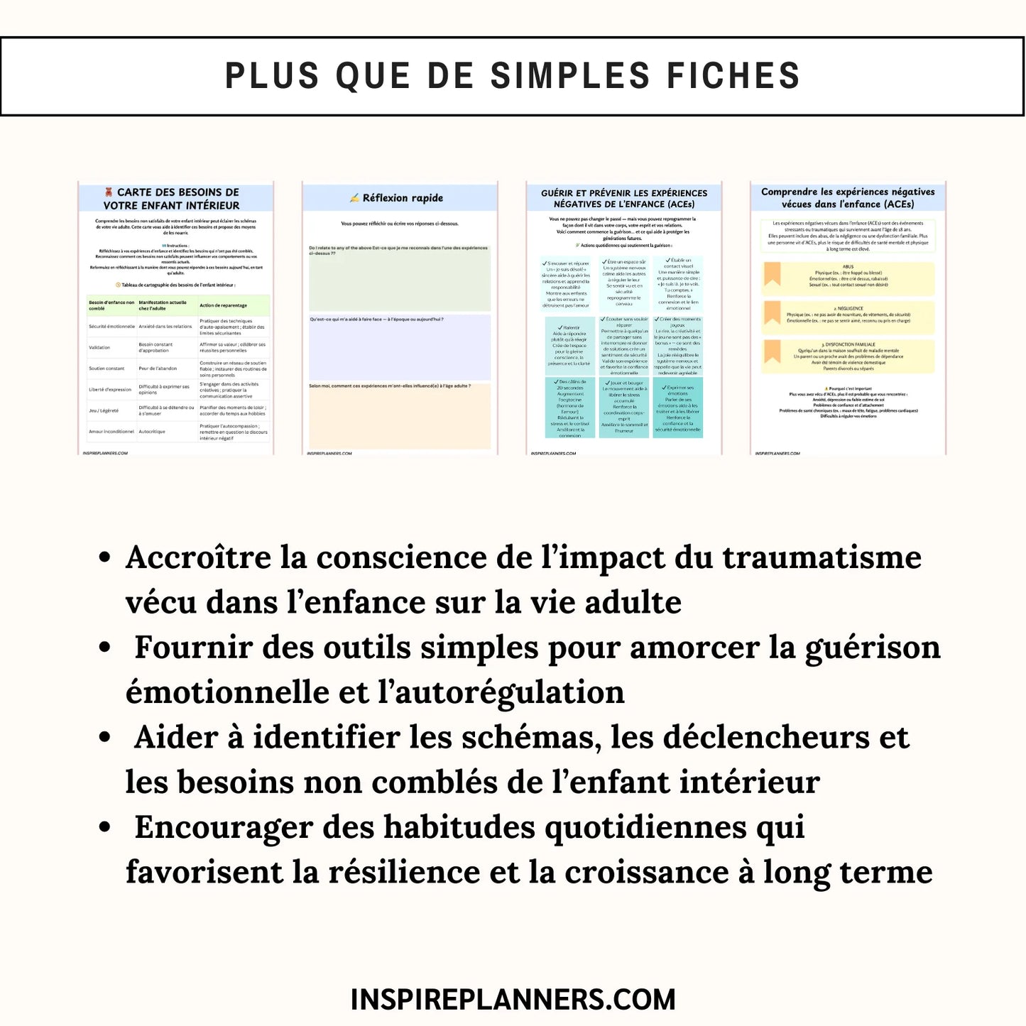 Cahier ACE – Expériences Négatives de l’Enfance & Ressources de Guérison du Trauma - French