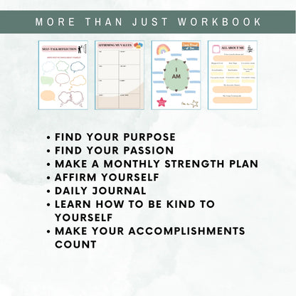 Self-esteem workbook is therapy enhancement tool.