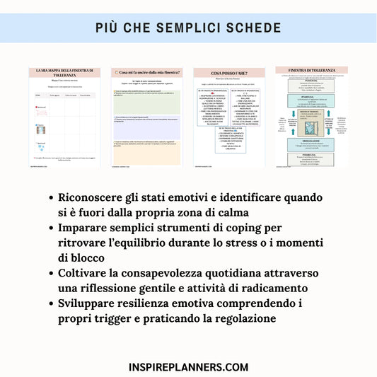 Quaderno della Finestra di Tolleranza – Regolazione Emotiva & Risorse per il Sistema Nervoso - Italian