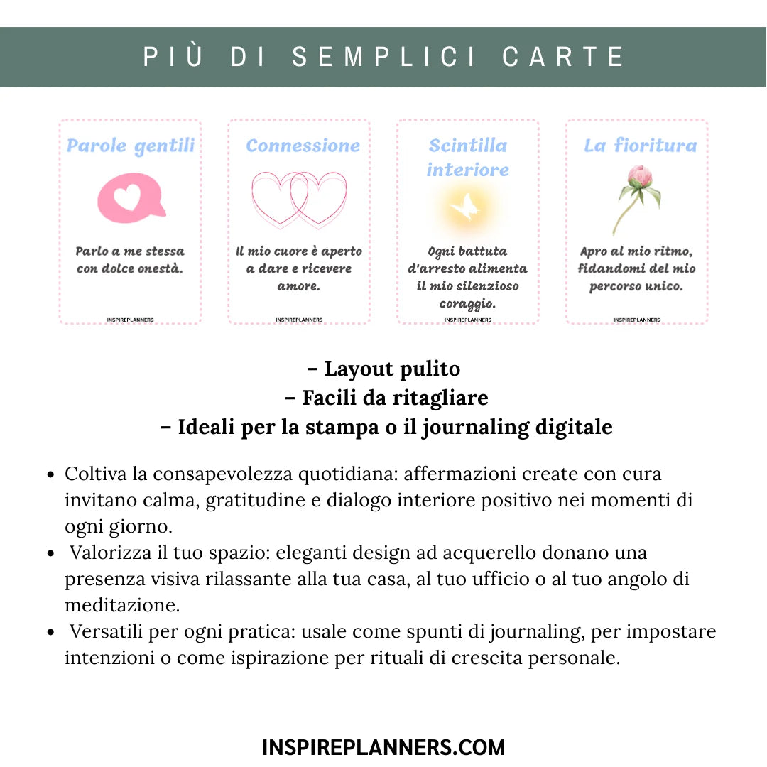 Carte di Affermazioni “Luce interiore” - Italian