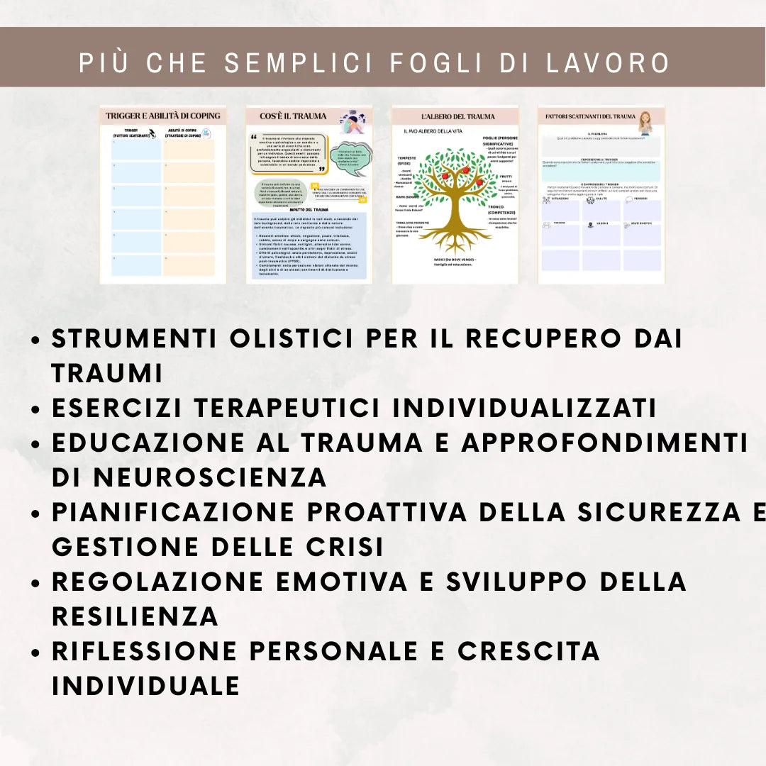 Schede di lavoro sul trauma: strumenti per il recupero e l’empowerment - Italian