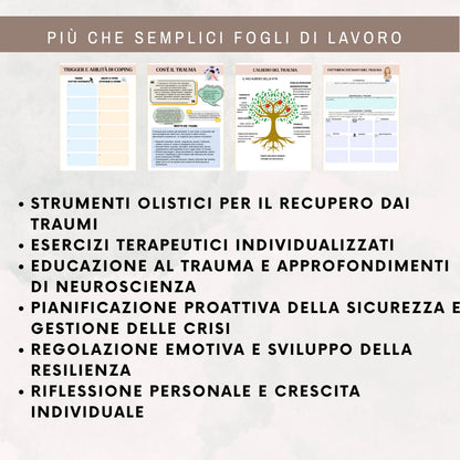 Schede di lavoro sul trauma: strumenti per il recupero e l’empowerment - Italian