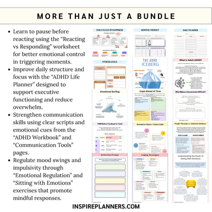 ADHD Mega Bundle - Complete Adult ADHD Worksheets & Organization Toolkit
