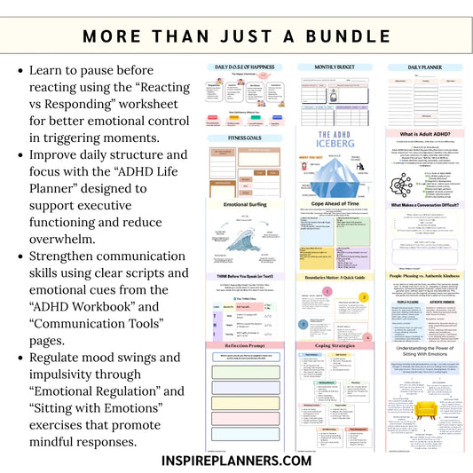 ADHD Mega Bundle - Complete Adult ADHD Worksheets & Organization Toolkit