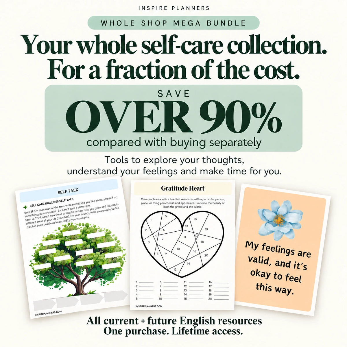 Whole Shop Mega Bundle — Mental Health Printables (English)