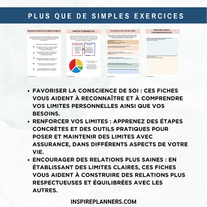 Fiches sur les limites : Un guide pour poser des limites et se protéger - French