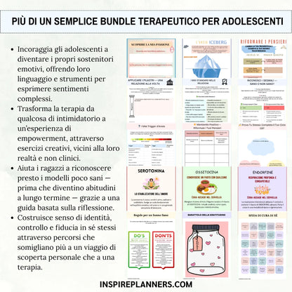 Pacchetto Terapeutico per Adolescenti — 380+ Pagine di Esercizi Stampabili per Ansia, Autostima e Benessere Mentale (12-18 anni) - Italian