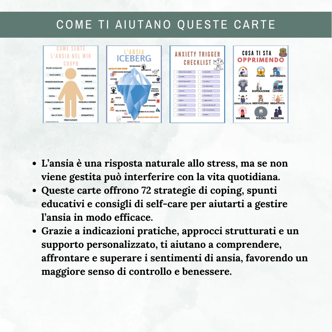 Carte Flash di Abilità di Coping per l’Ansia – Kit per la Calma & la Resilienza - Italian