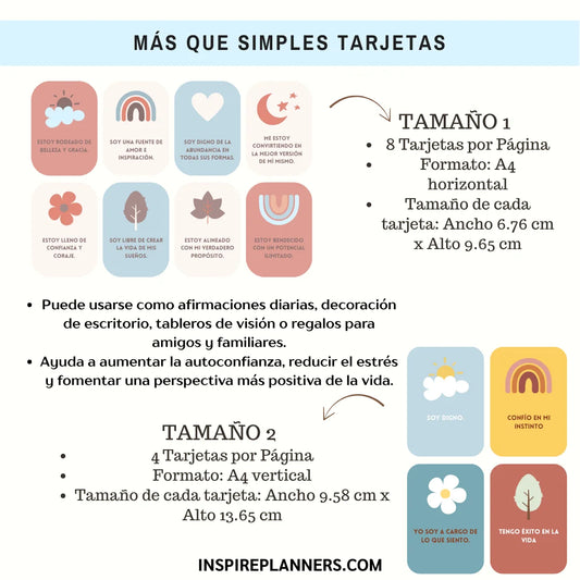 88 Tarjetas de Afirmaciones Positivas - Spanish