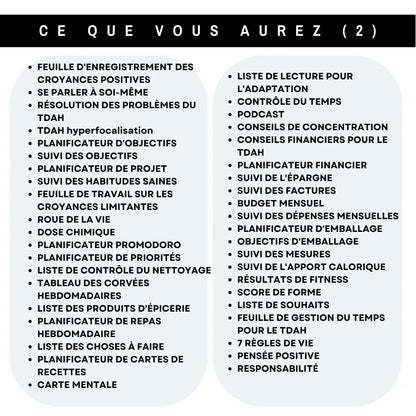Planificateur de Vie Pour le TDAH : Votre Guide Ultime Pour Une Vie Organisée - French