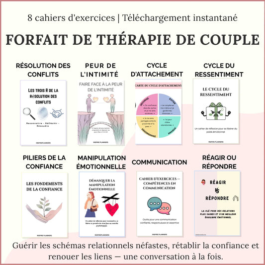 Pack de Fiches de Thérapie de Couple - French