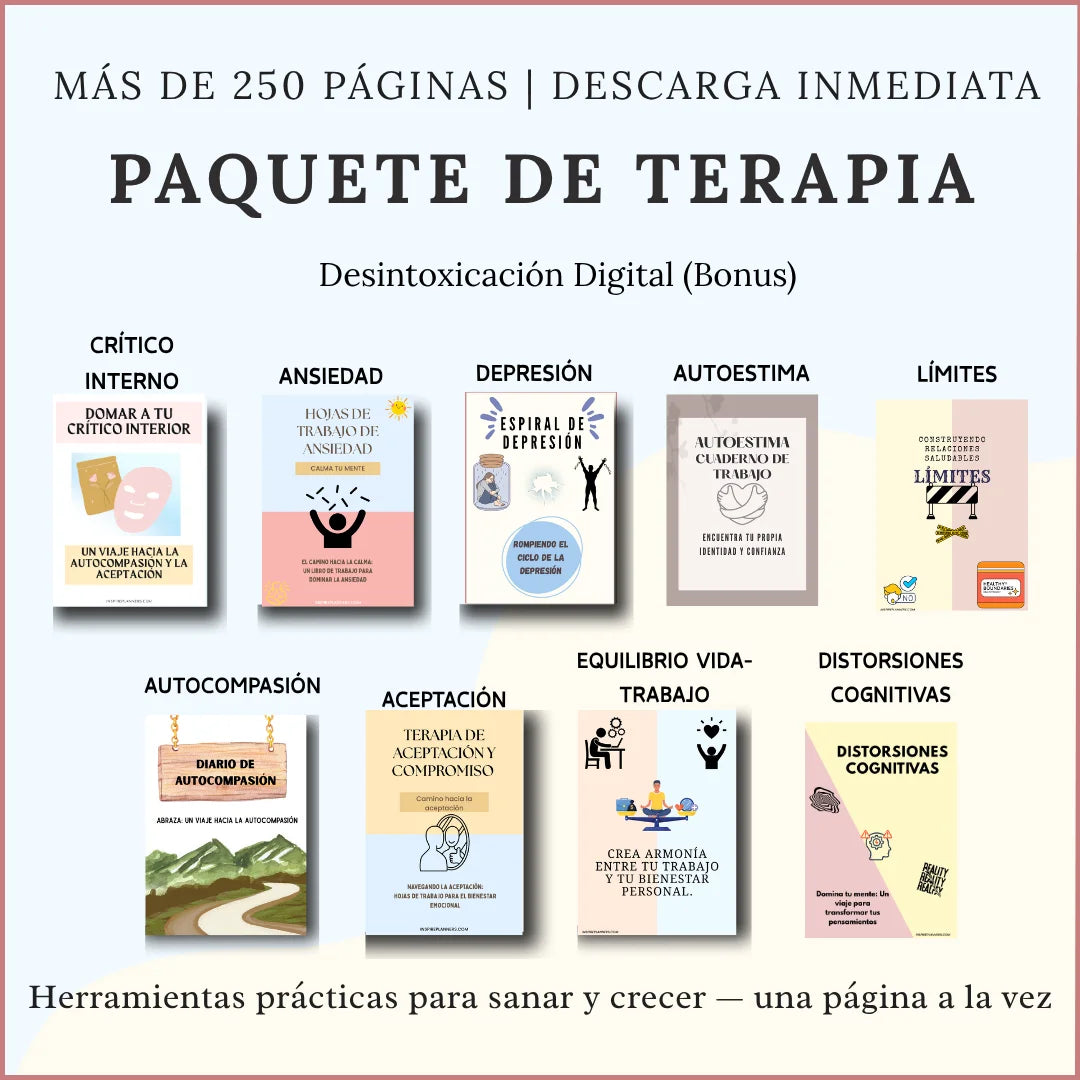 Paquete de Terapia — Herramientas de Bienestar Mental y Autocuidado (Spanish)