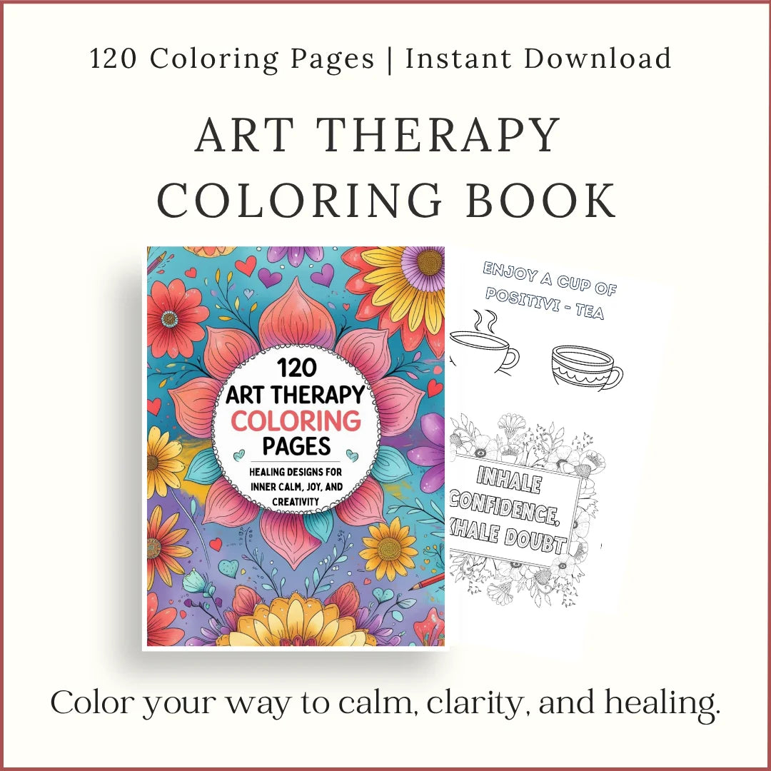 Printable coloring bundle with a floral book cover and two quote coloring pages.
