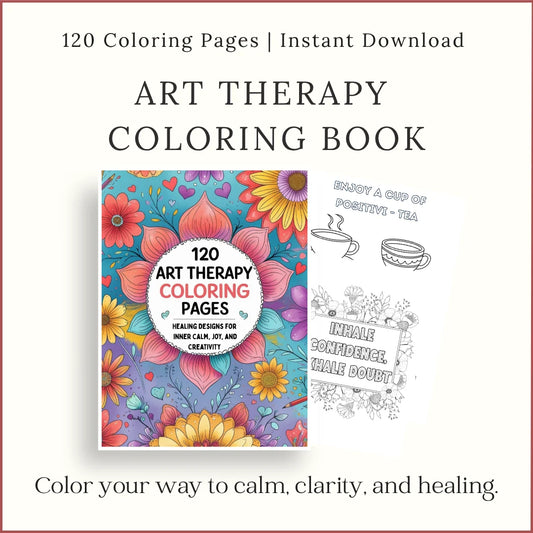 Printable coloring bundle with a floral book cover and two quote coloring pages.