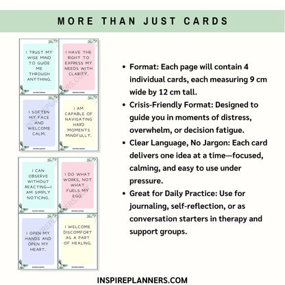 DBT Flashcards – Printable Affirmation Cards for Emotional Regulation and Quick Support