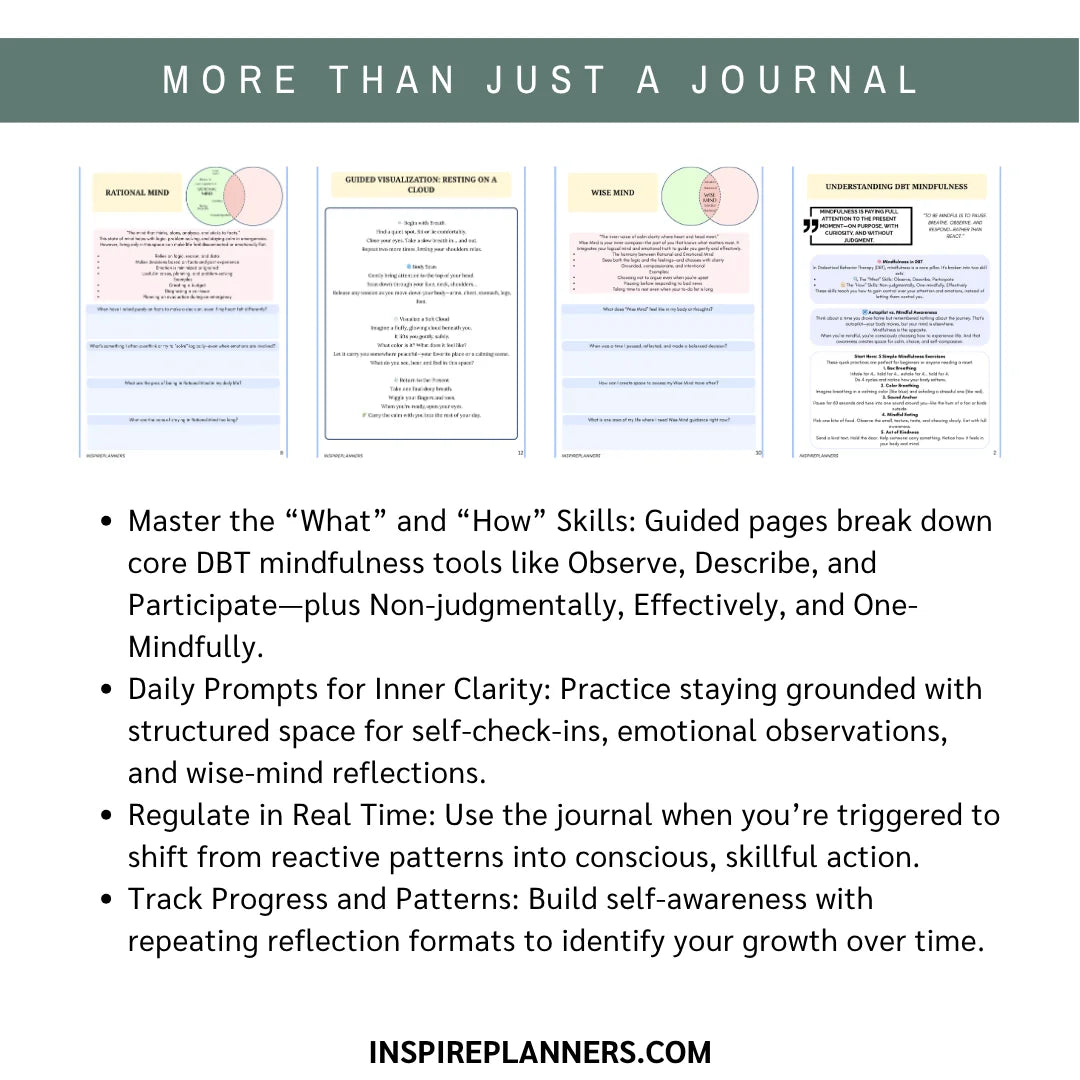 DBT Mindfulness Journal – Guided Skills, Daily Prompts, and Reflection Tools for Emotional Clarity