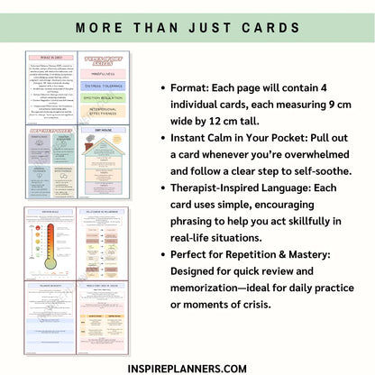 DBT Skill Cards – Pocket-Sized Therapy Tools for Emotional Regulation and Quick Coping