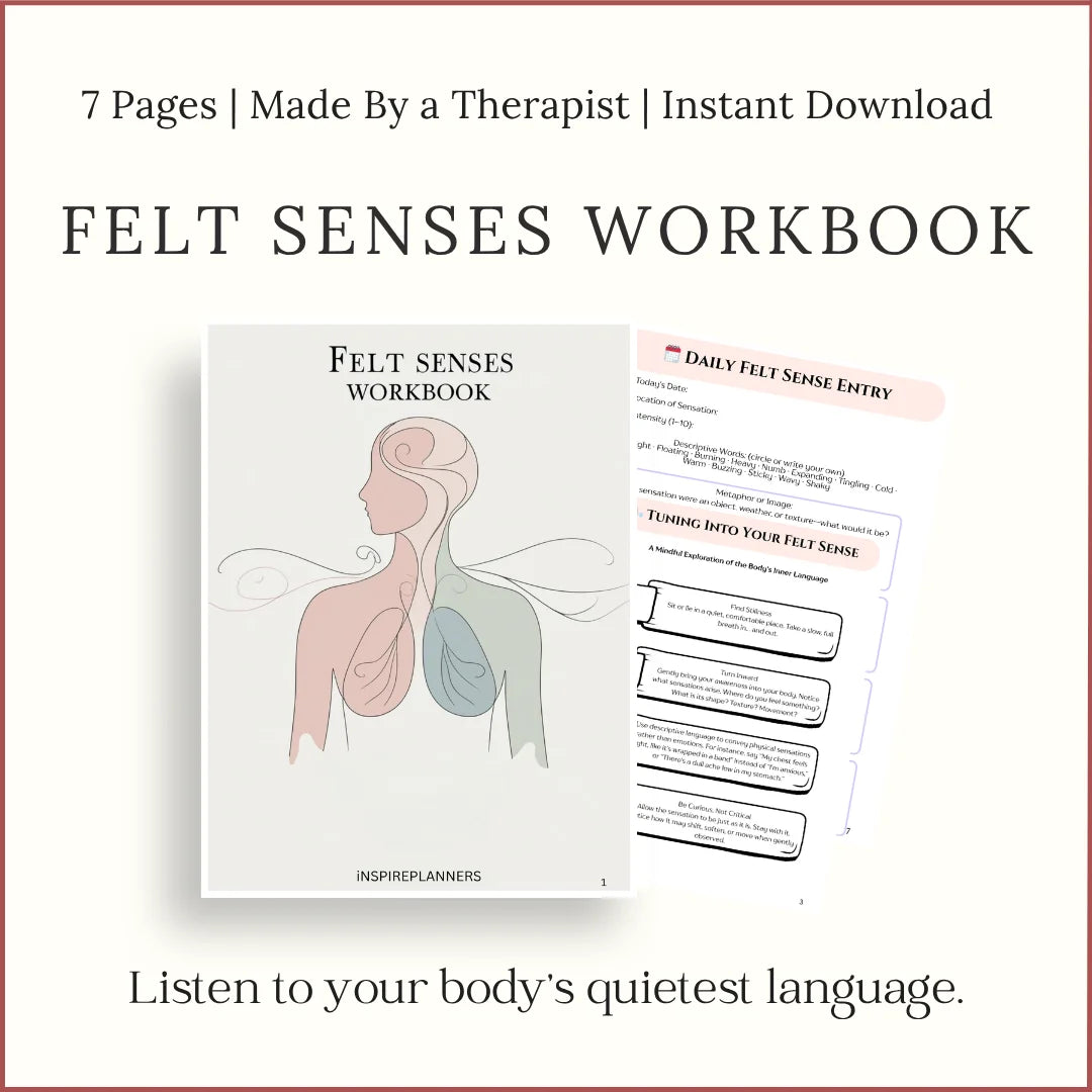 Felt Senses Workbook printable – mindful worksheets to connect with body sensations and build inner awareness.