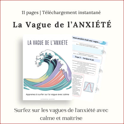 Guide de la Vague d'Anxiété : ancrage 5-4-3-2-1 et respiration pour traverser une crise.