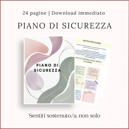 Piano di sicurezza in italiano per creare strategie di supporto emotivo e sentirsi sostenuti nei momenti difficili.
