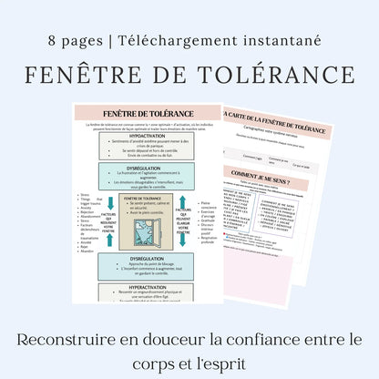 Fenêtre de tolérance PDF en français – 8 pages pour reconstruire la confiance entre le corps et l’esprit.